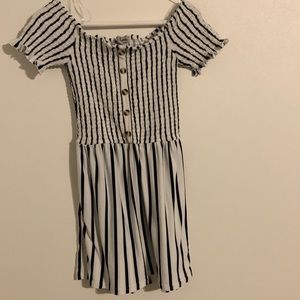 Striped romper. Lightly worn